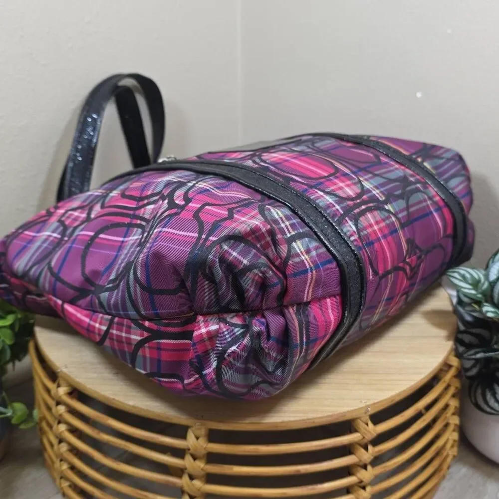 Coach Tartan Plaid Glam Tote